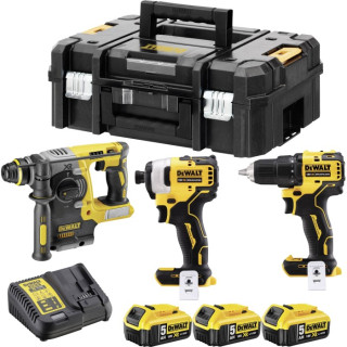 Акумуляторні шуруповерт DeWALT DCD708 + гайковерт DeWALT DCF809 + перфоратор DeWALT DCH273 (DCK377P3T)