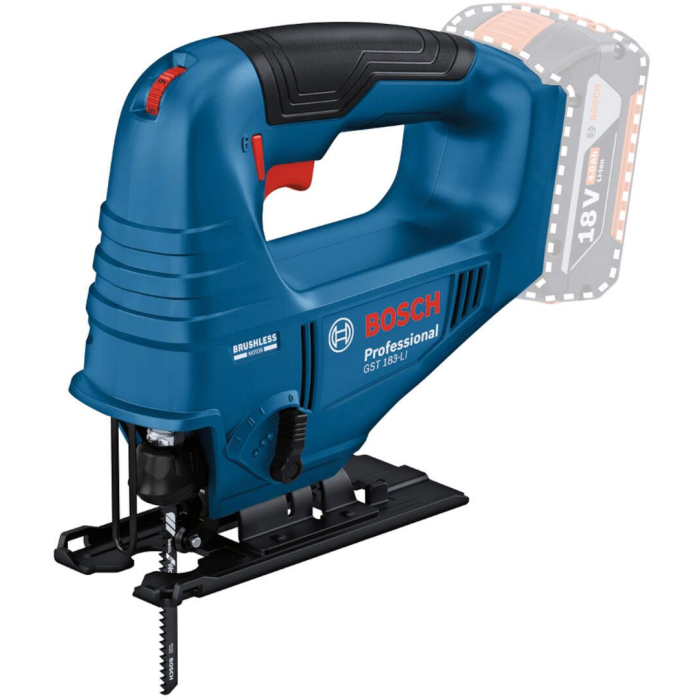 Акумуляторний лобзик Bosch GST 183-LI Professional (18 В, без АКБ, 3300 об/хв) (06015B7020) Акумуляторний лобзик Bosch GST 183-LI Professional (18 В, без АКБ, 3300 об/хв) (06015B7020)