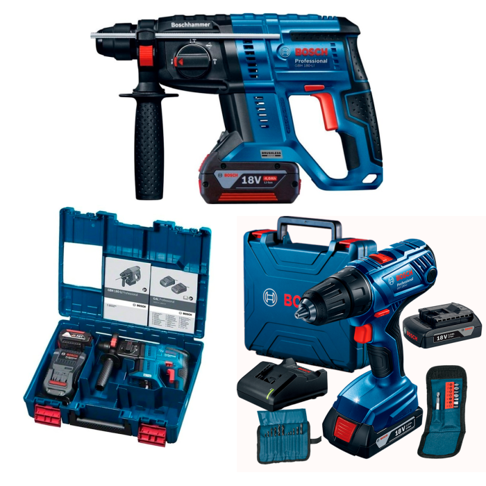 Акумуляторний перфоратор Bosch GBH 180-LI + акумуляторний шуруповерт Bosch GSR 180 LI (0611911122+06019F810A)