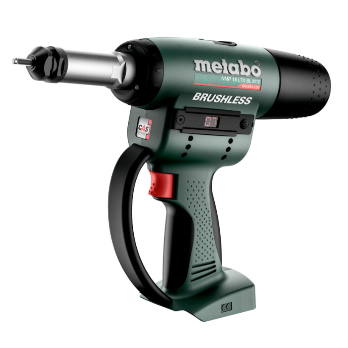 Акумуляторний заклепувальний пістолет Metabo NMP 18 LTX BL M10 (18 В, без АКБ, 15 кН) (601788840) Акумуляторний заклепувальний пістолет Metabo NMP 18 LTX BL M10 (18 В, без АКБ, 15 кН) (601788840)