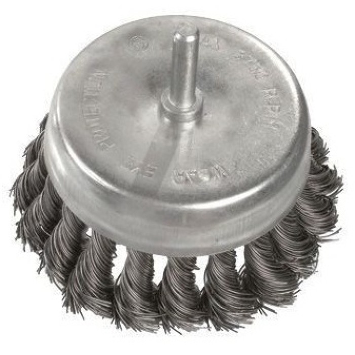 Intertool Щітка чашкова, плетений дріт 100 мм, 1/4", дриль