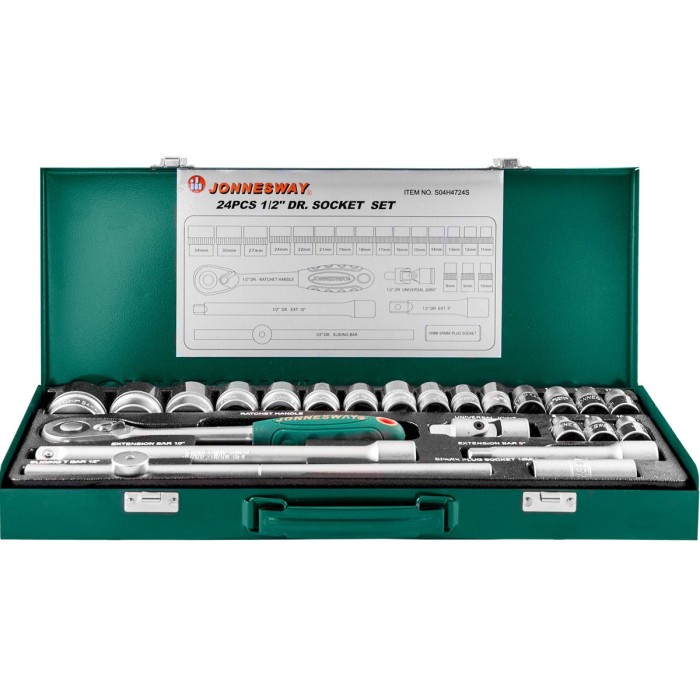 Jonnesway Набір торцевих головок 1/2" (24 пр) Jonnesway Набір торцевих головок 1/2" (24 пр)
