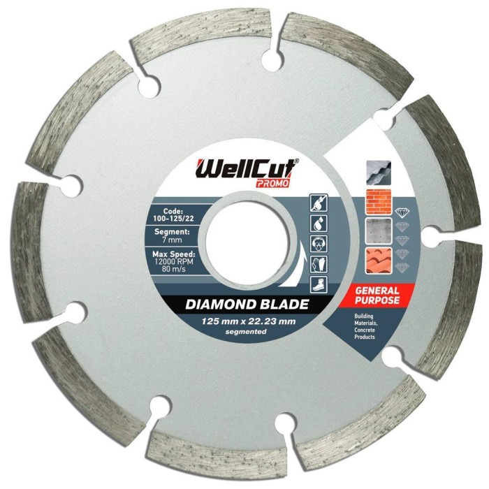 Круг алмазний для бетону WellCut Promo (125х22.23 мм) (100-125/22) Круг алмазний для бетону WellCut Promo (125х22.23 мм) (100-125/22)