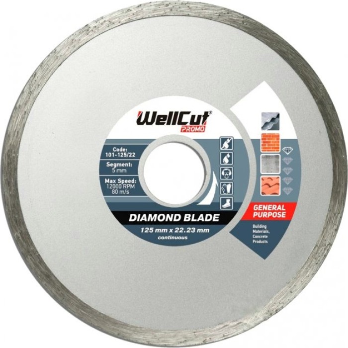 Круг алмазний WellCut Promo (125х22.23 мм) (101-125/22) Круг алмазний WellCut Promo (125х22.23 мм) (101-125/22)