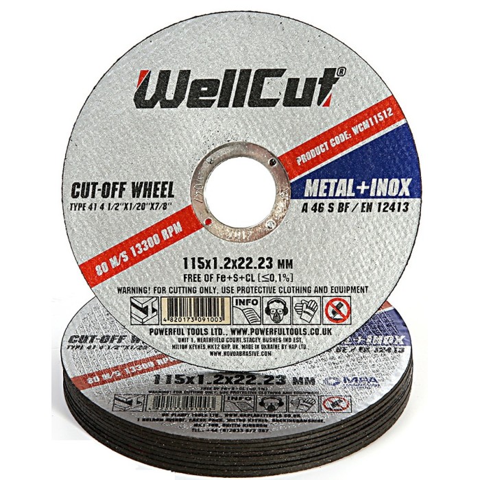 Круг відрізний по металу WELL CUT (115х1.2х22.23 мм) (WCM11512) Круг відрізний по металу WELL CUT (115х1.2х22.23 мм) (WCM11512)