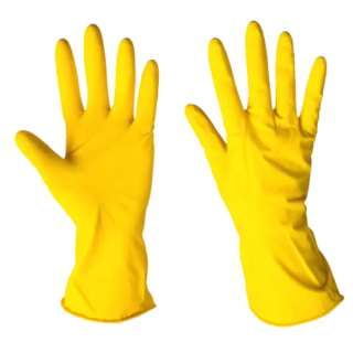 Рукавиці захисні господарські латексні, жовті 8", SEVEN