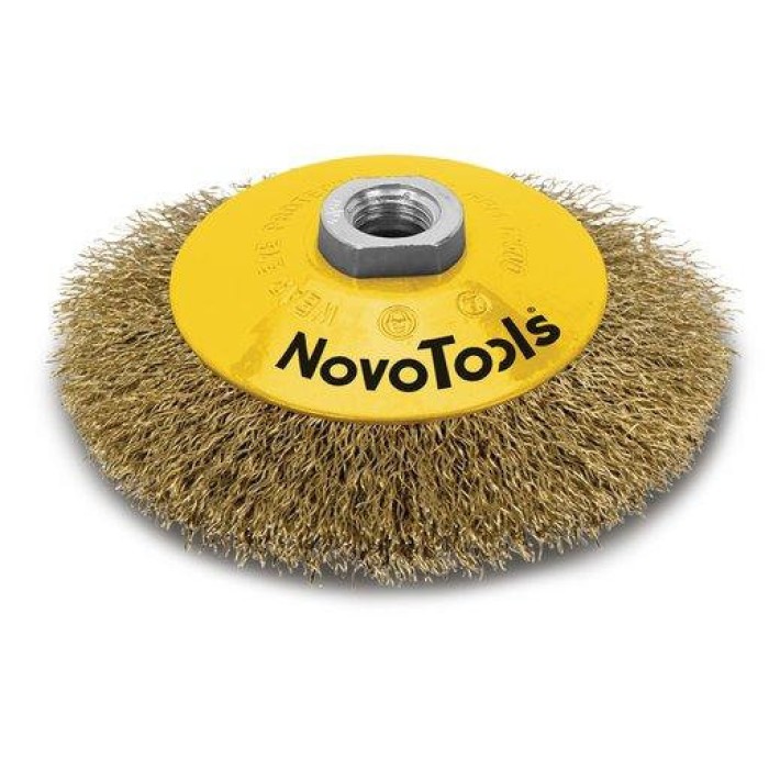 Щітка конусна NovoTools (100 мм, гофрований дріт) (NTBWB10014BC) Щітка конусна NovoTools (100 мм, гофрований дріт) (NTBWB10014BC)