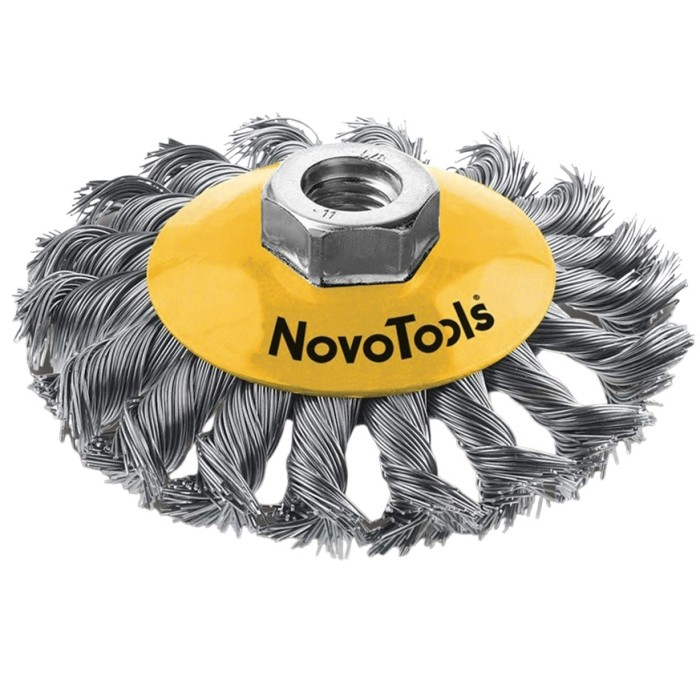 Щітка конусна NovoTools (125 мм, плетена сталь) (NTBWBB12514ST) Щітка конусна NovoTools (125 мм, плетена сталь) (NTBWBB12514ST)